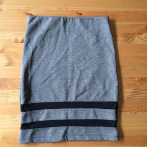 Pencil Skirt w/Mesh Stripes